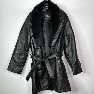 Italian Stone Design Genuine Leather Navarre Leather Company Trench Jacket Large